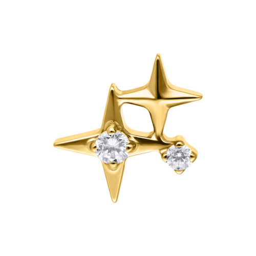 Push Fit Star Sparkle Attachment - Golden Metal