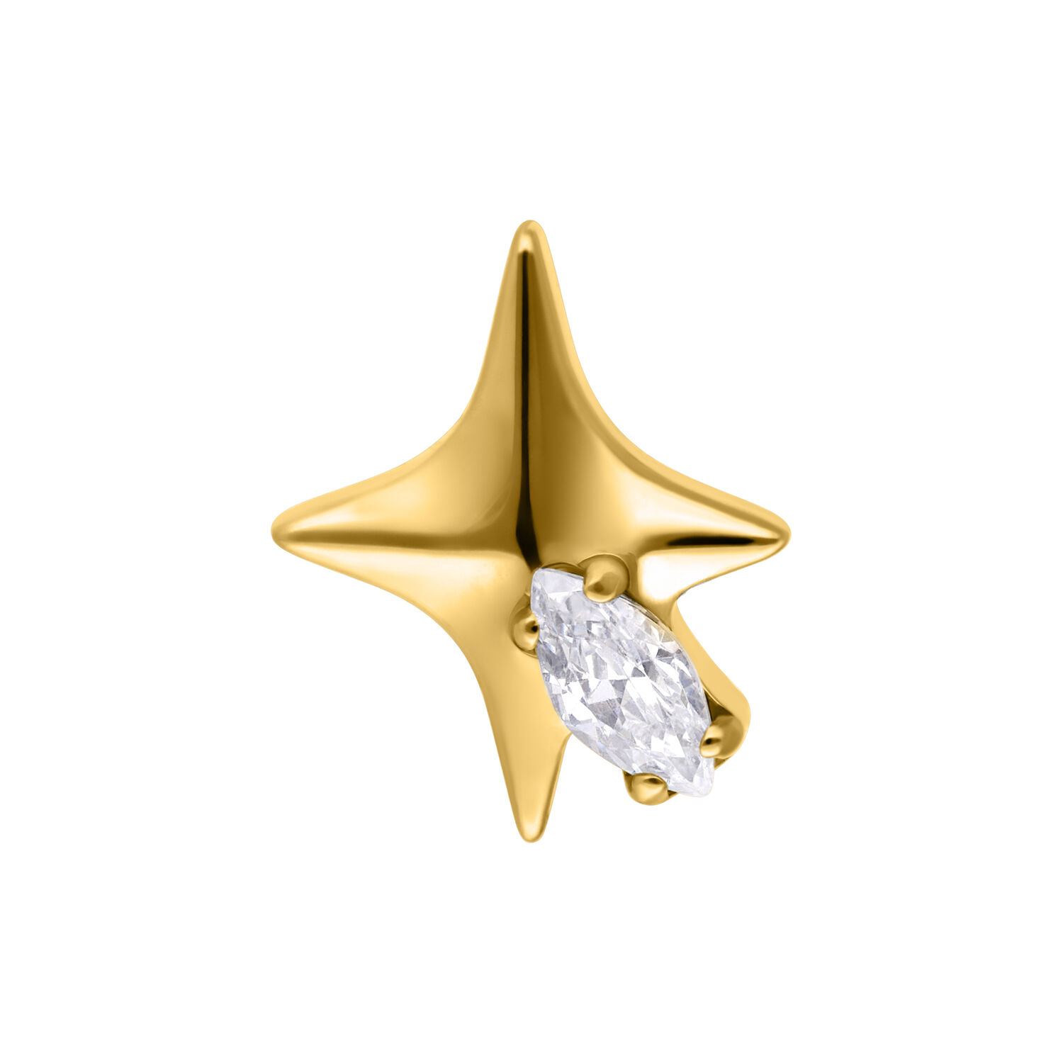 Push Fit Star with Crystal Aufsatz - Golden Metal