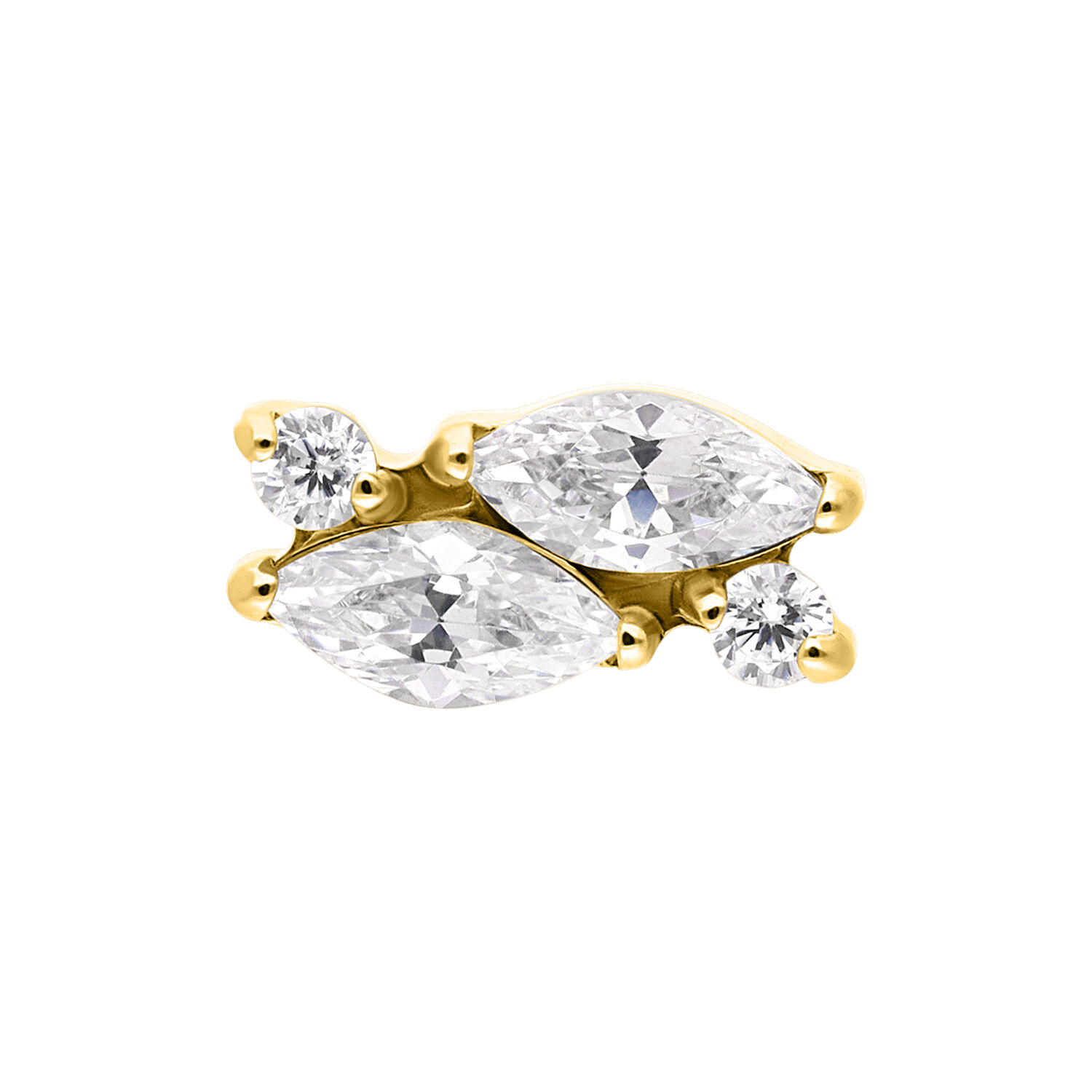 Push Fit Mini Oval Symphony Aufsatz - Golden Metal