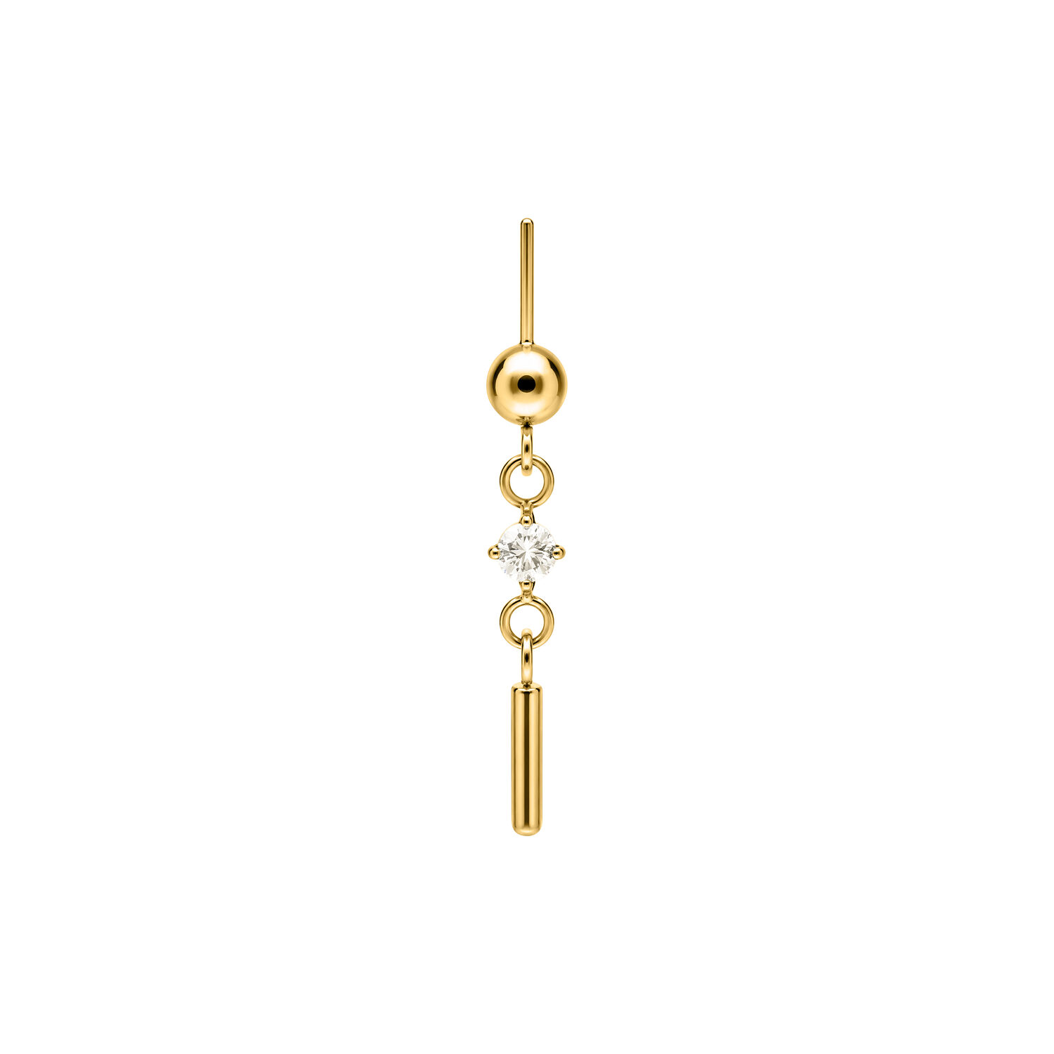Round Crystal with Bar Rook Push Fit Aufsatz - Golden Metal