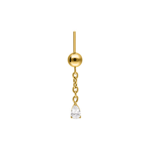 Oval Crystal Rook Push Fit Attachment - Golden Metal