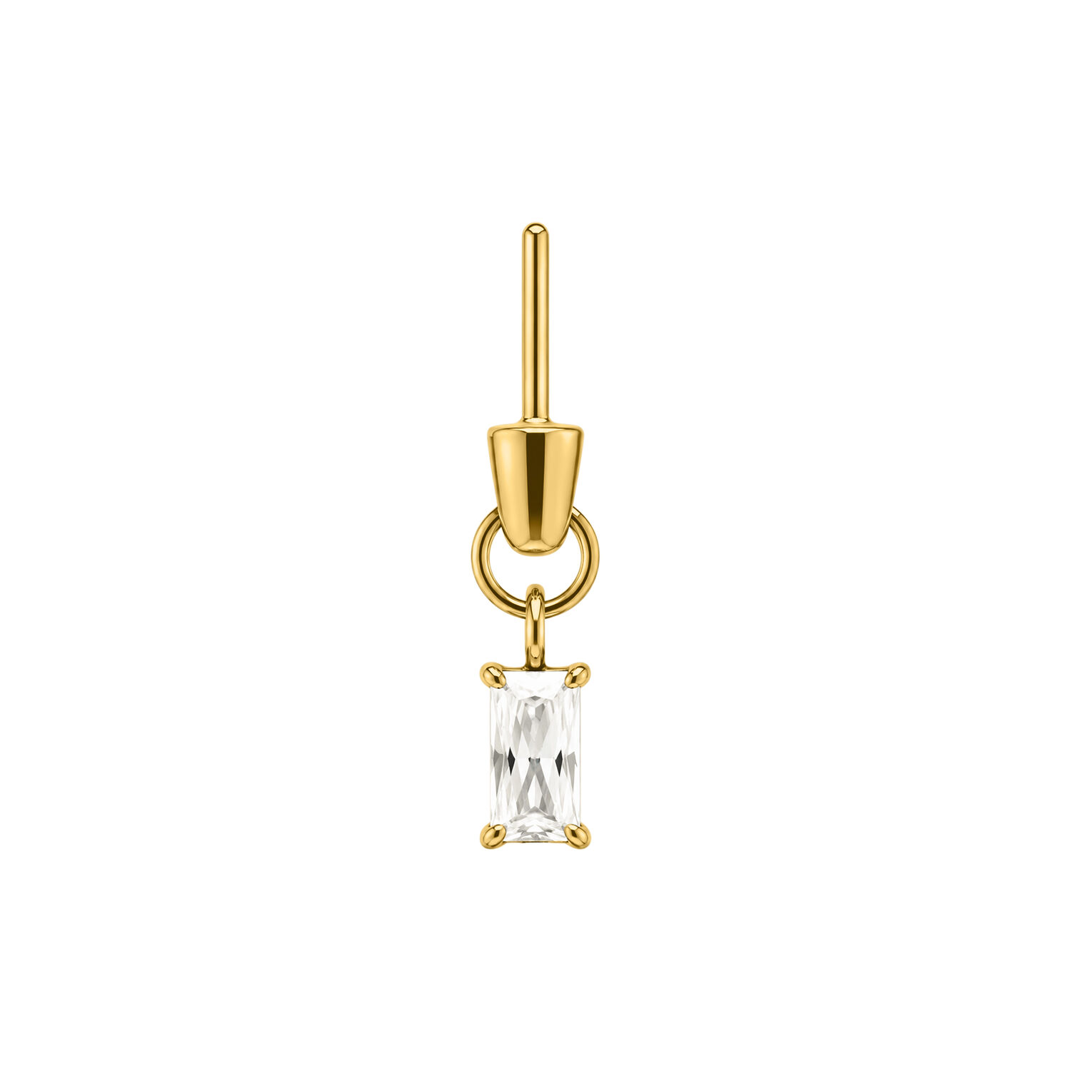 Baguette Crystal Rook Push Fit Attachment - Golden Metal