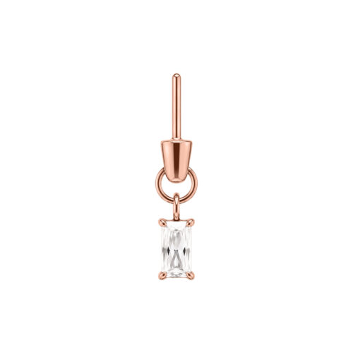 Baguette Crystal Rook Push Fit Attachment - Rosegold