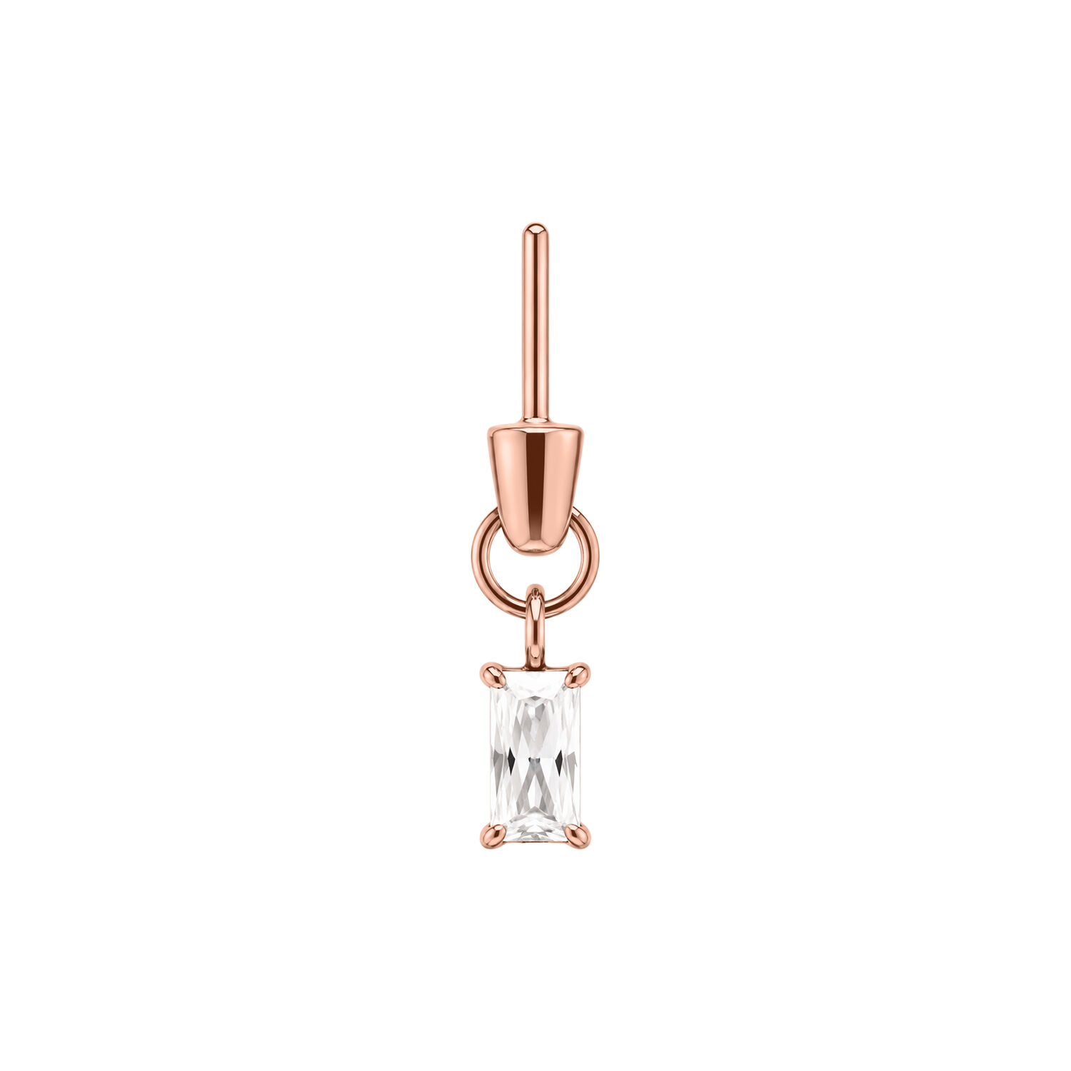 Baguette Crystal Rook Push Fit Attachment - Rosegold