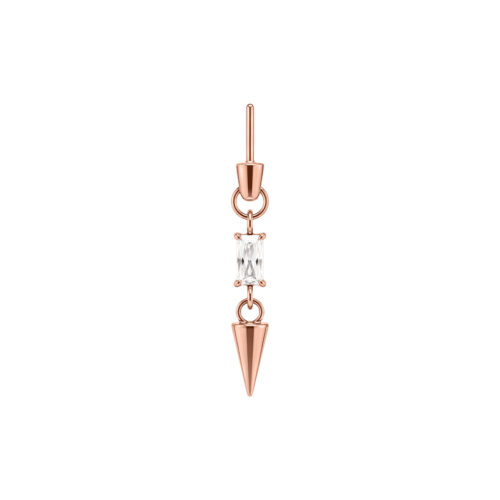Baguette Crystal with Spike Rook Push Fit Attachment - Rosegold
