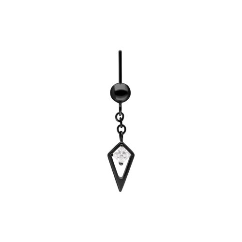 Rectangle Crystal Rook Push Fit Attachment - Black Metal
