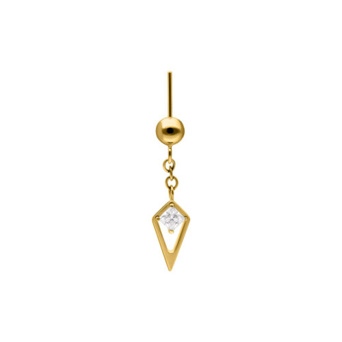 Rectangle Crystal Rook Push Fit Attachment - Golden Metal