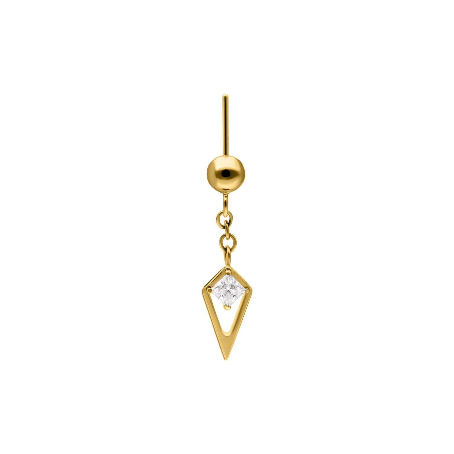 Rectangle Crystal Rook Push Fit Aufsatz - Golden Metal