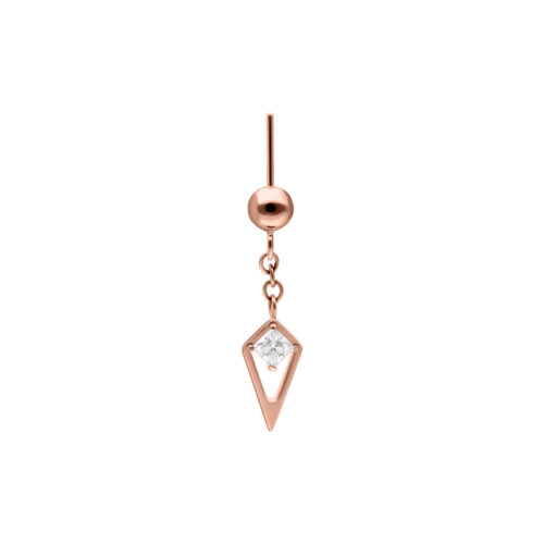 Rectangle Crystal Rook Push Fit Attachment - Rosegold
