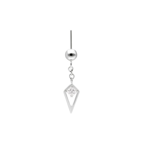Rectangle Crystal Rook Push Fit Attachment - Or blanc