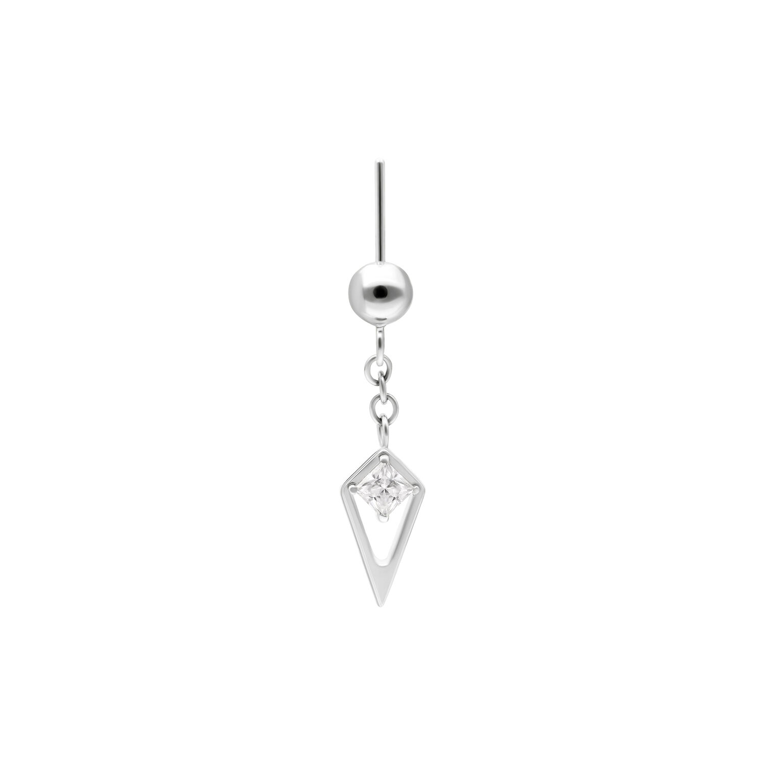 Rectangle Crystal Rook Push Fit Aufsatz - Or blanc