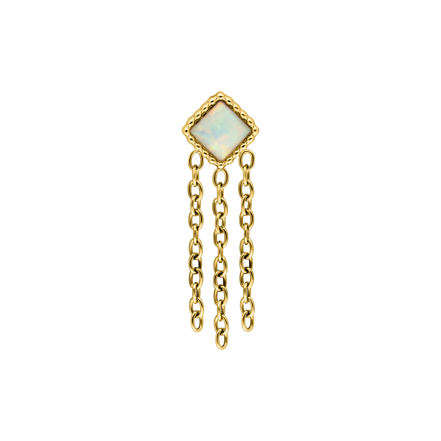 Push Fit Opal Square with Chains Attachment - Golden Metal