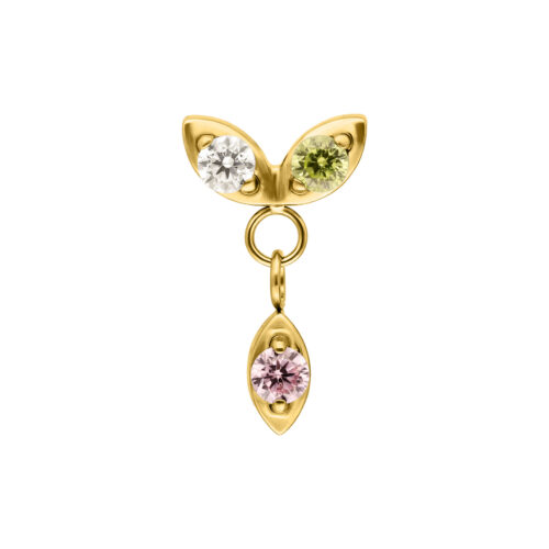 Push Fit Peridot Blush Drop Attachment - Golden Metal