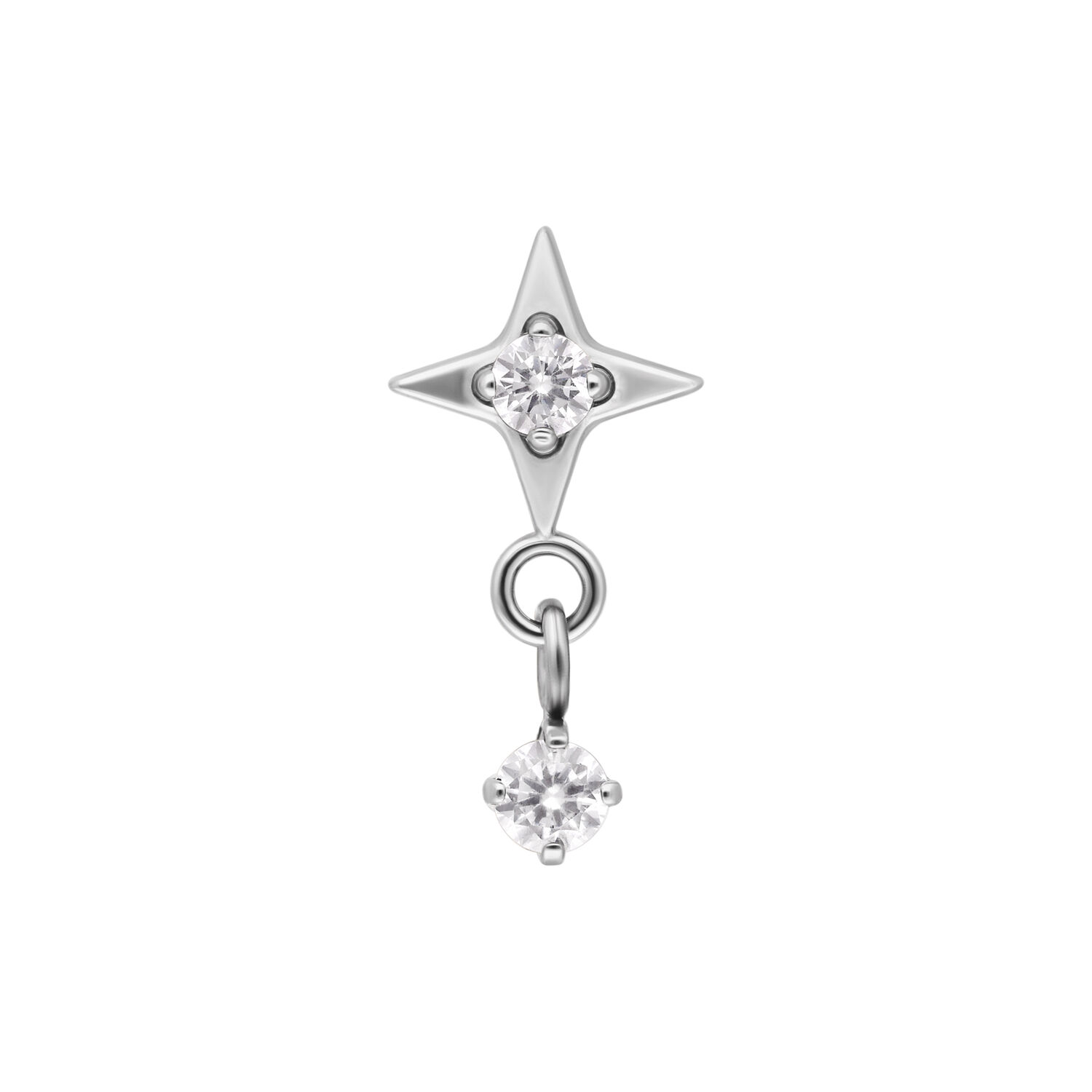 Push Fit Star with Dangling Crystal Attachment