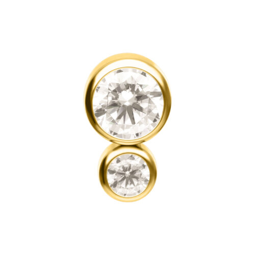 Push Fit Mini Double Crystal Attachment - Golden Metal