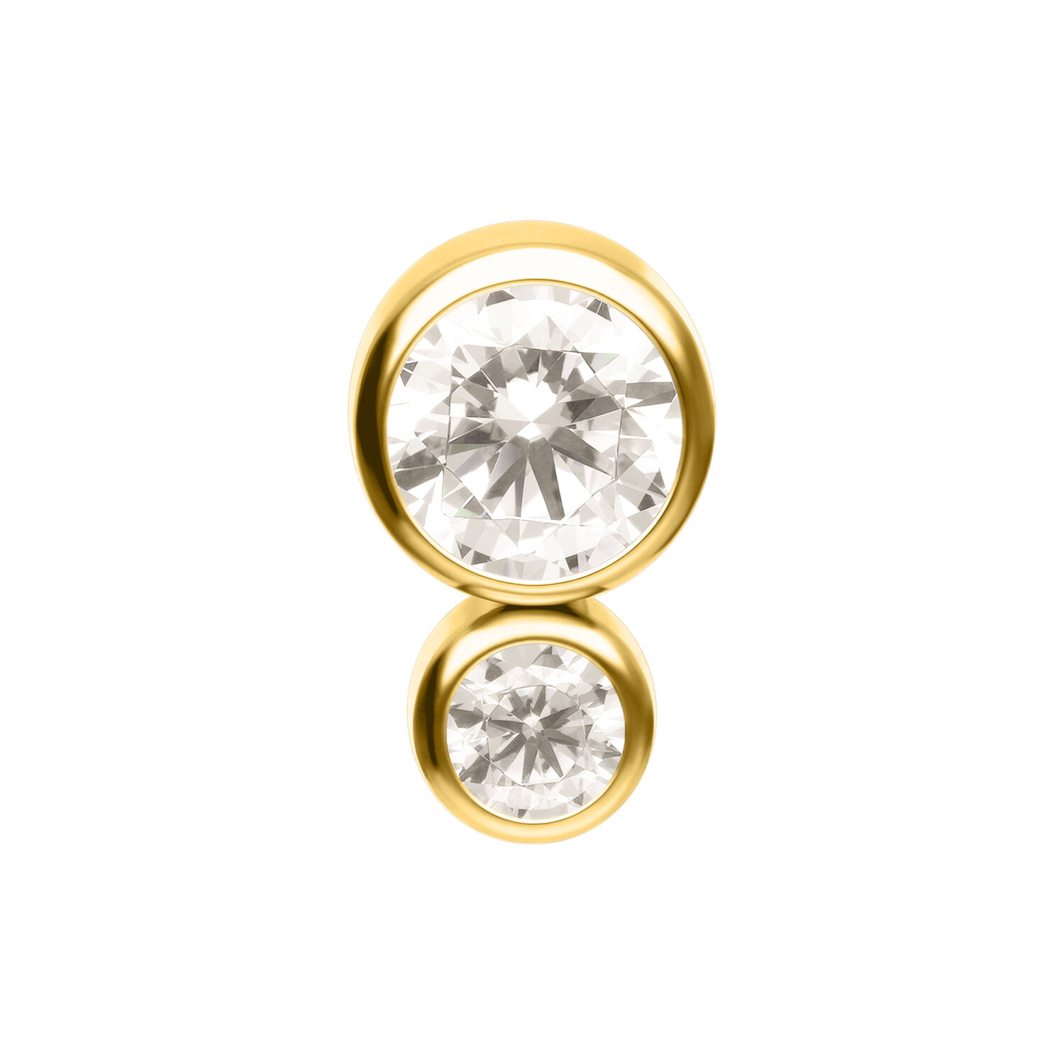 Push Fit Mini Double Crystal Attachment - Golden Metal