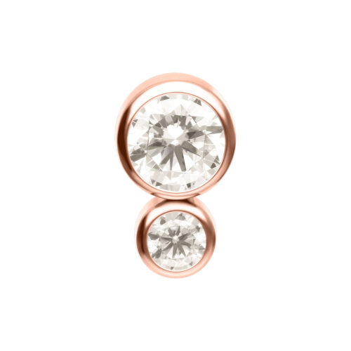 Push Fit Mini Double Crystal Attachment - Rosegold