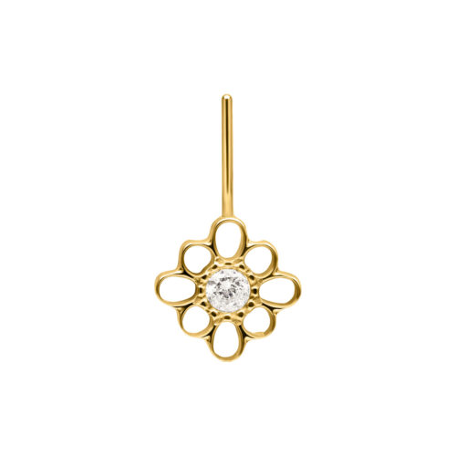 Flower Ornament Vertical Helix Push Fit Attachment - Golden Metal