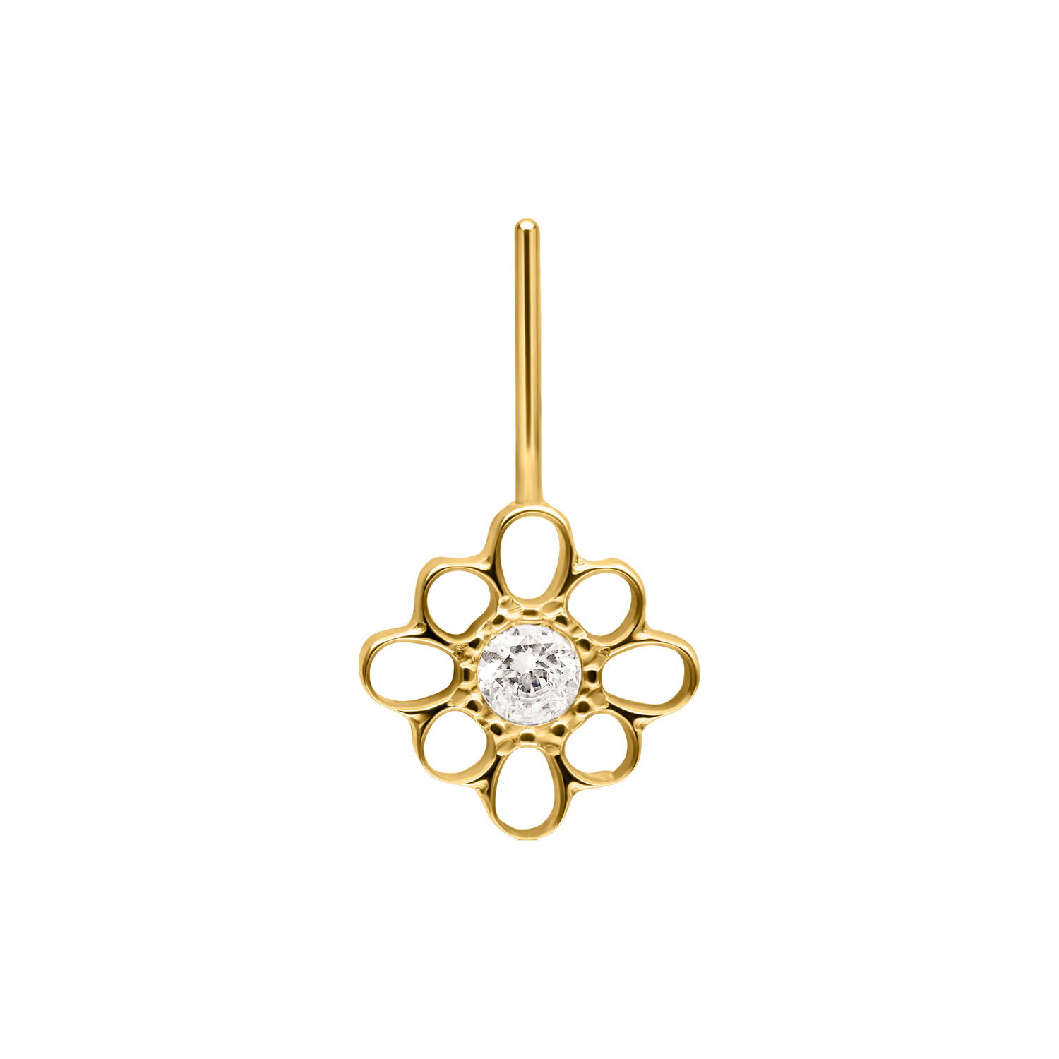 Flower Ornament Vertical Helix Push Fit Attachment - Golden Metal