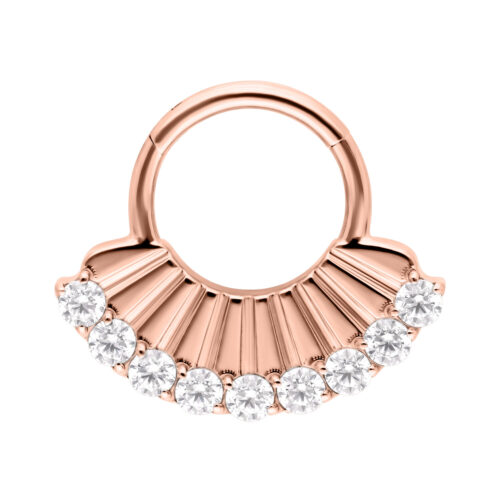 Riffled Crystal Clicker - Rosegold