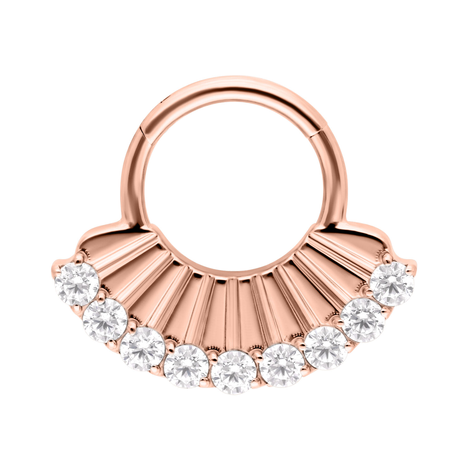 Riffled Crystal Clicker - Rosegold